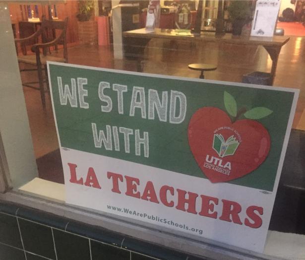 poster in support of LA teachers