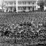Native pupils at Carlisle Indian Industrial School in Pennsylvania (c.1900). 